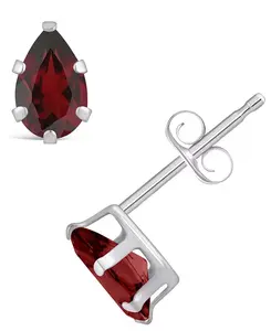 Серьги-Гвоздики с драгоценными камнями из 10-каратного белого золота Macy'S, garnet