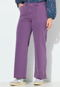 Джинсы прямого кроя с эластичным низом Ulla Popken, Dark Purple