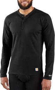 Carhartt мужская футболка-поло Base Force Midweight Classic Henley, Black
