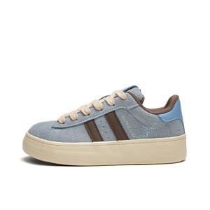 SHUMO Скользоустойчивые амортизирующие кроссовки с износостойкими свойствами для скейтборда женские низкие сине-коричневые, цвет Blue Brown