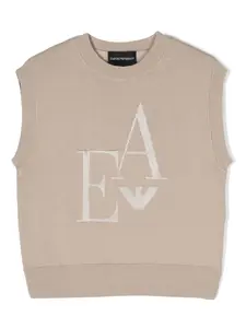 Жилет с жаккардовым логотипом Emporio Armani Kids, нейтральный
