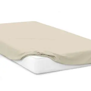 Простыня на резинке , трикотажная простыня на резинке, 100% хлопок, размер: 180 х 200 см, цвет: бежевый Cotton Castle