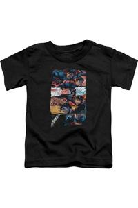 Футболка с рваным коллажем Супермена для малышей Gildan, черный