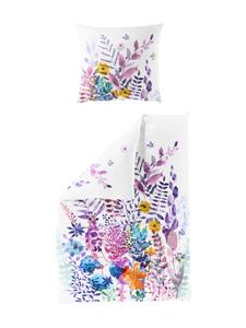 Комплект постельного белья из сатина Мако 135x200 см с цветочным рисунком и акварелью разных цветов JACK, 135x200 см
