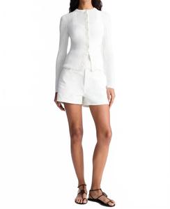 Прямые джинсовые шорты белые A.L.C.