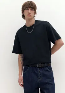 Свободная базовая футболка из трикотажа. Pull&Bear, Black