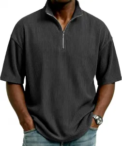 Мужская поло с коротким рукавом и воротником стойкой