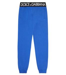 Хлопковые спортивные штаны с логотипом Dolce&Gabbana, синий