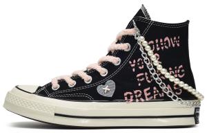 1970-е годы. Кеды унисекс с высоким берцем, черные/розовые. Converse