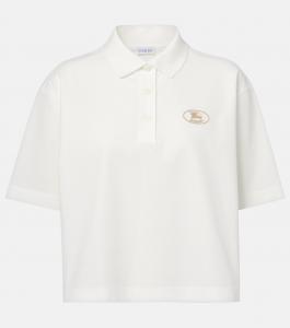 Хлопковая поло с логотипом Burberry, Chalk