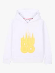 Детская толстовка с капюшоном из хлопковой смеси HUGO BOSS, White