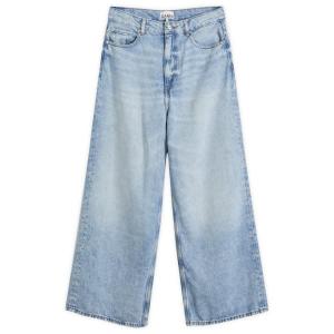 Мягкие жесткие мешковатые джинсы из денима Ganni, голубой