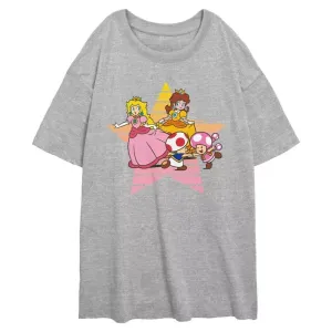 Футболка с принтом «Super Mario Bros. Princess Peach and Friends» от Juniors Licensed Character, серый