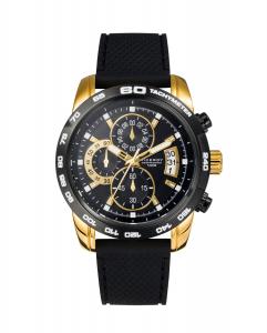 Мужские стальные часы с хронографом Heat с золотым IP и черным силиконовым ремешком Viceroy, черный