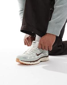 Кроссовки Nike P-6000 зеленого и коричневого цветов