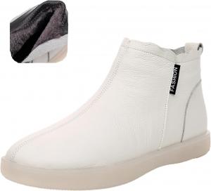 Женские белые повседневные кожаные ботильоны MOYOWEI, зимние удобные нескользящие ортопедические оксфорды с мягкой подошвой, на молнии, плоские, для медсестер