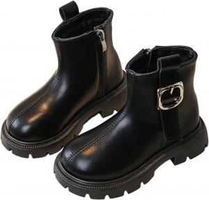 Девочкам теплые короткие ботинки Челси с пушистой подкладкой, модные ботильоны на молнии, зимние стильные ботинки до щиколотки Generic, Black