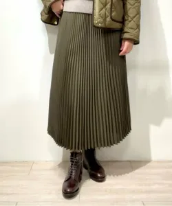 Плиссированная юбка из полиэстеровой саржи Brooks Brothers, цвет Olive