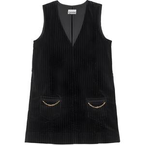 Кордовая мини-юбка платье GANNI, черный