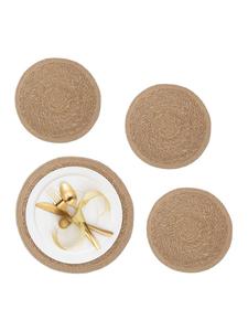 Набор из 4 салфеток под тарелки из натурального дерева - Ø 37 см Relaxdays, Natur - Ø 37 cm