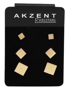 Adeliás Женские серьги - серьги-гвоздики из нержавеющей стали в золотом исполнении