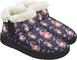 Женские зимние снежные ботинки, теплые ортопедические туфли, кроссовки на липучке с поддержкой свода, мягкие ботиночки для улицы Chririnla, Christmas Dwarfs