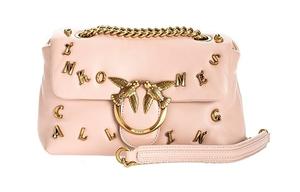 PINKO Сумка-птичка из овчины, ласточка, кроссбоди, мини-сумка через плечо для женщин, розовая