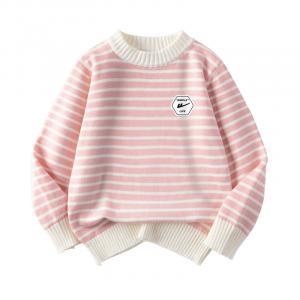 Детский свитер с круглой горловиной Moderate WARRIOR, розовый/hexagon черный text k