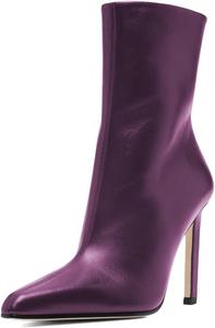 Женские ботильоны на щиколотку с заостренным носком, на высоком каблуке-стилет, с боковой молнией, для вечера, работы и выпускного, размер 4-16 US Wo wagas, Purple