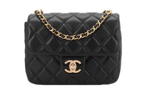 CHANEL 22К осенне-зимняя кожаная сумка через плечо на пояс женская черная