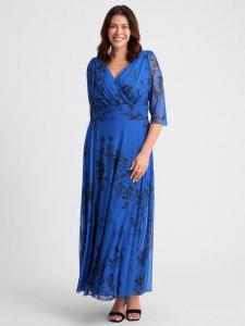 Verity Floral Wrap Maxi Dress Scarlett & Jo, Blue/Black