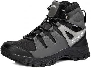 Мужские походные кроссовки средней высоты для треккинга на открытом воздухе, противоскользящие легкие трекинговые обувь для путешествий, походов и работы Qacksv, черный