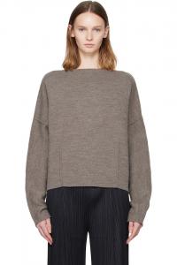 Lauren Manoogian Серый свитер двойной вязки с вырезом-лодочкой