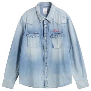 Футболка с надписью «Социальная скульптура и краш» Visvim, Denim