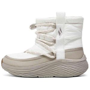 Зимние ботинки женские Skechers текстильные на платформе, белый/серый