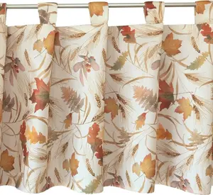 Занавеска на окно с разноцветными осенними листьями и петлями, 32 х 150 см matches21 HOME & HOBBY