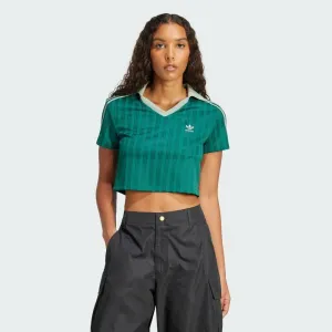 Футболка-поло adidas Adicolor с V-образным вырезом и жаккардовым рисунком