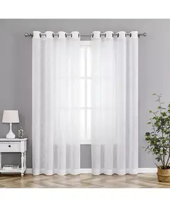 2 шт. в упаковке из высококачественной тканой ткани с люверсами для верхней прозрачной шторы - специи Kate Aurora, white