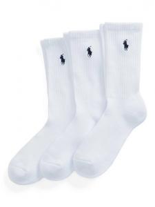 Мягкие спортивные носки-гольфы Ralph Lauren, Pack of 3, White