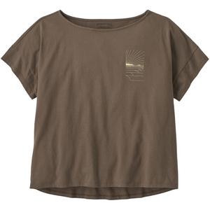 Женская футболка с волнистым низом и свободным кроем, с приспущенными рукавами. Patagonia, Marlow Brown