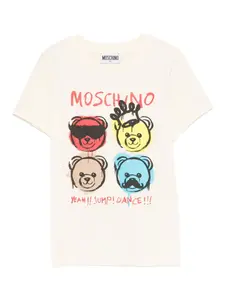 Футболка с принтом тедди Moschino Kids, нейтральный