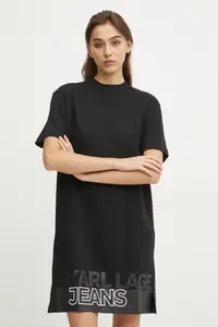 Хлопковое платье Karl Lagerfeld Jeans, черный