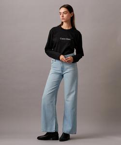 (W) Футболка с длинным рукавом свободного кроя Calvin Klein STNDRD, джинсы Calvin Klein 40WH143
