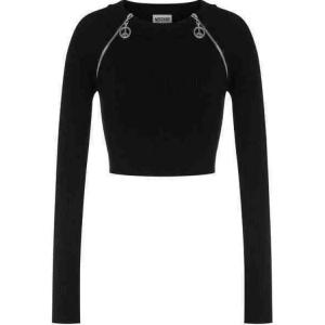 Трикотажная футболка женская черная MOSCHINO