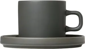 BLOMUS Чашка "ПИЛАР", (набор, 4 шт.), для кофе, 4 шт Ø 8х7 см, 200мл, темно-серый