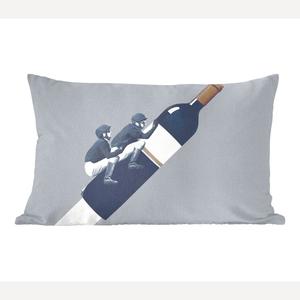 MuchoWow Декоративная подушка Диванная подушка Декоративная подушка для гостиной 60 x 40 см Бутылка - Мужчины - Винтаж - Чехлы для подушек - Декоративные чехлы для подушек - Декоративные чехлы для подушек, мультиколор