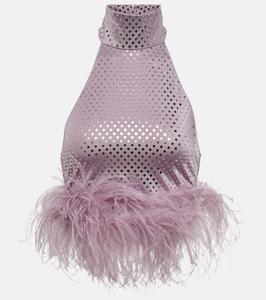 Топ с отделкой из перьев Disco Plumage Oséree, Lilac