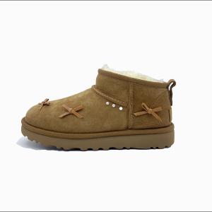 Ботинки зимние UGG Classic Ultra Mini Bowknot, каштаново-коричневый
