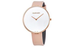 Calvin Klein Часы CK/ Wrist Watch Quartz Movement Leather Strap 42mm White Dial Women's Watch, White Dial