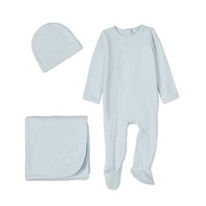 Комплект из 3 предметов для малышей "mon etoile" из хлопка pointelle Memoi, Blue